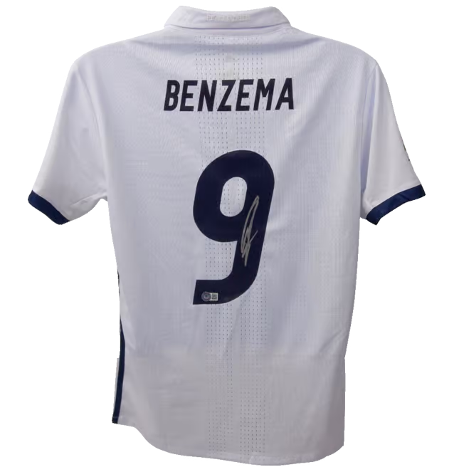 Karim Benzema Signed Real Madrid FC Home Soccer Jersey #9 with Beckett COA